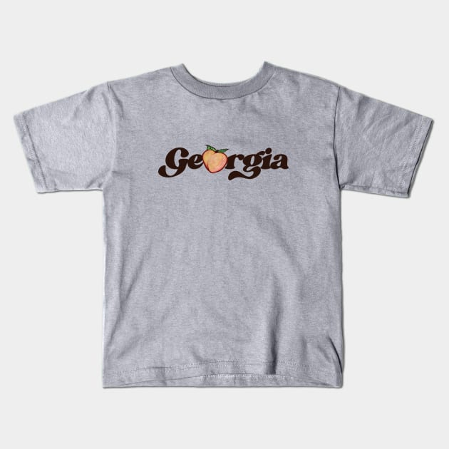 Georgia Peach Kids T-Shirt by bubbsnugg